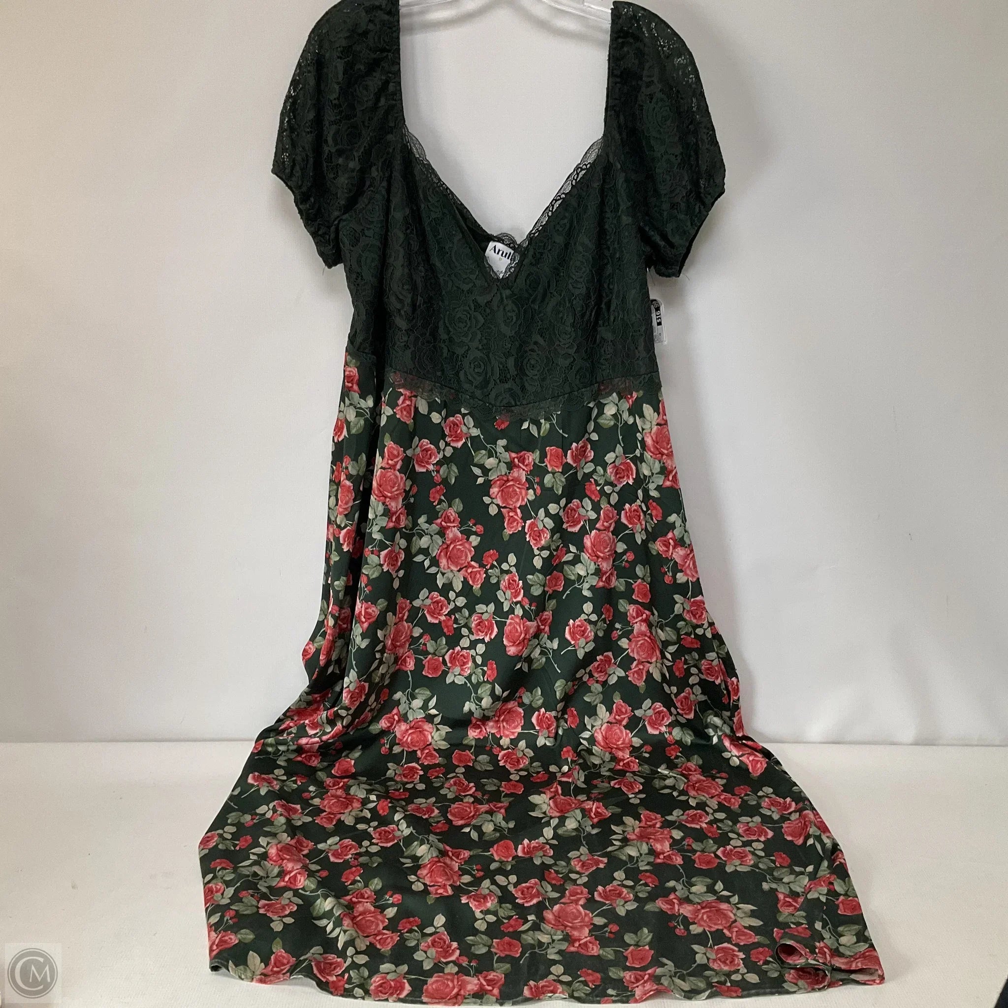 Dress Casual Maxi By Cmc In Floral Print, Size: 2x Boat Neckline Classic