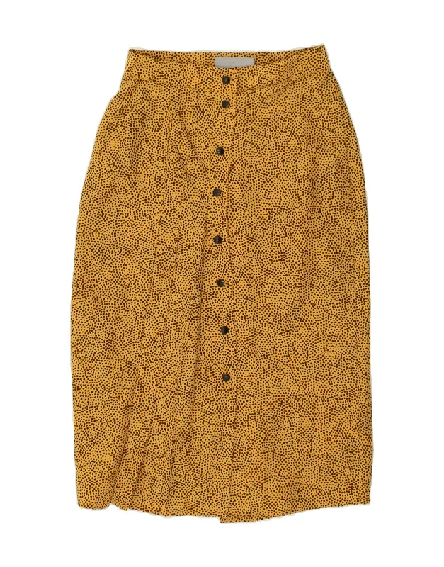 PRINCIPLES Womens Straight Skirt UK 12 Medium W30 L28 Yellow Spotted seamless skirt comfort