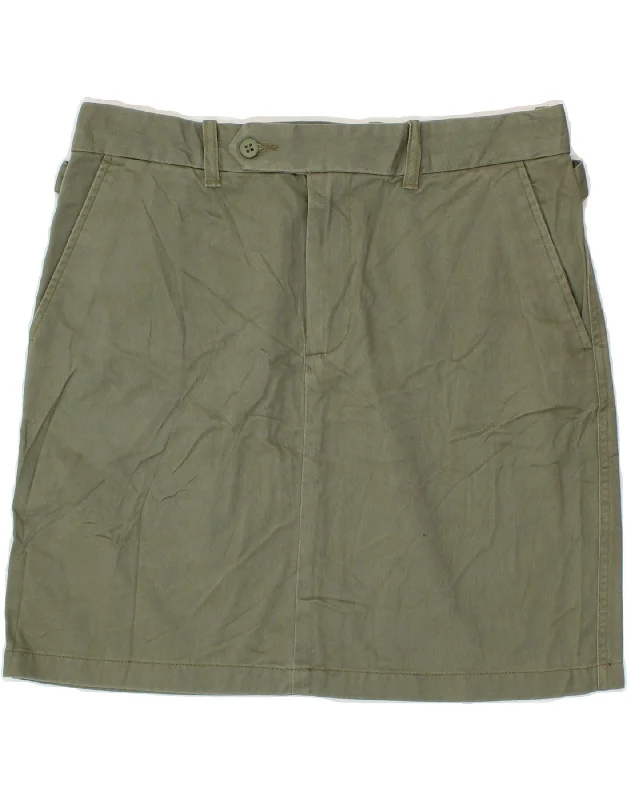 RALPH LAUREN Womens A-Line Skirt US 8 Medium W32  Khaki Cotton chiffon skirt airy