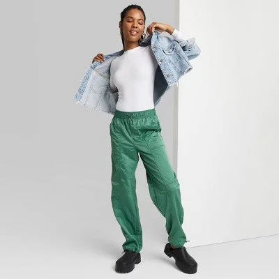 New - Women's High-Rise Toggle Parachute Pants - Wild Fable Green XXS Comfortable Jogger Trousers