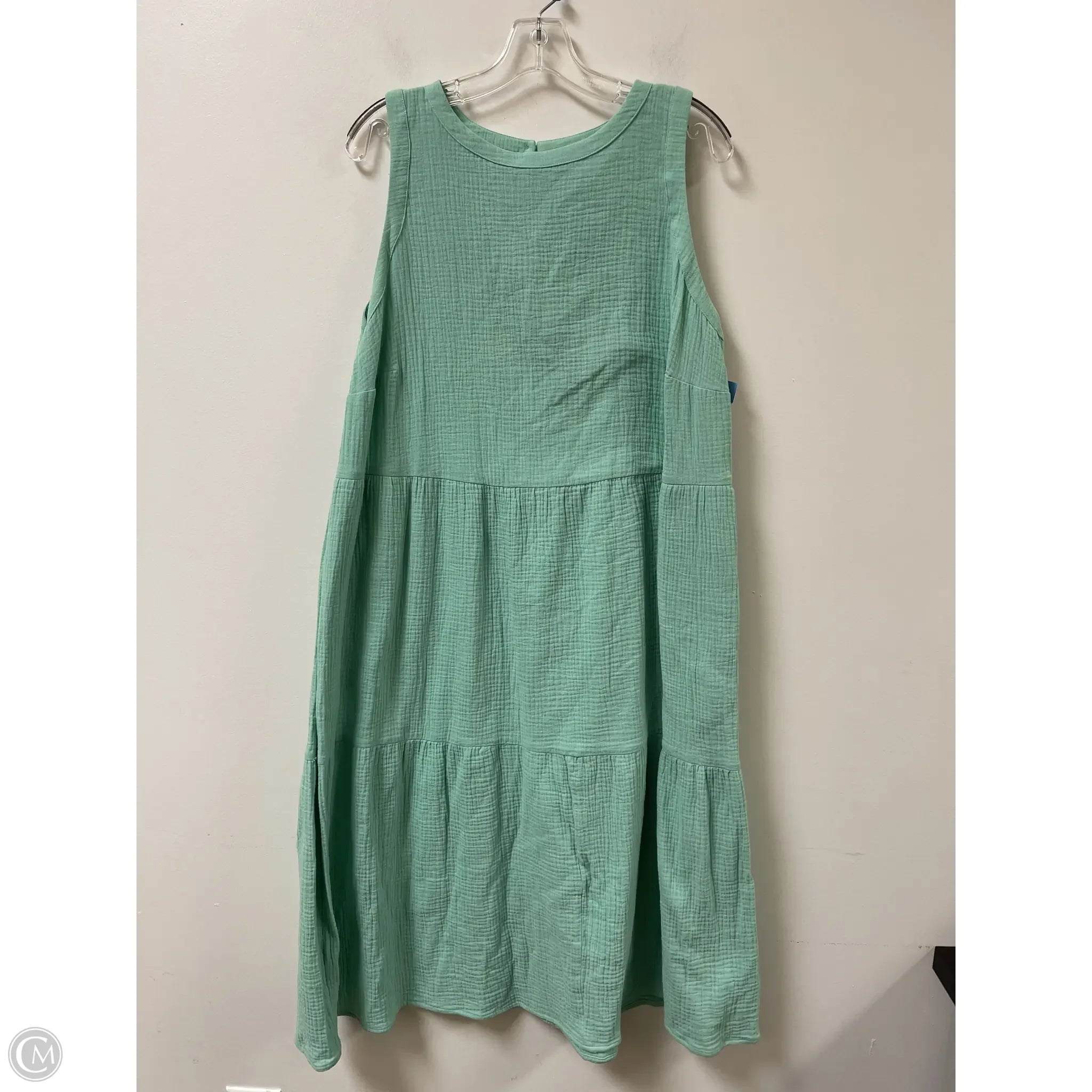 Dress Casual Maxi By Ava & Viv In Green, Size: 1x Tunics Silk luxurious