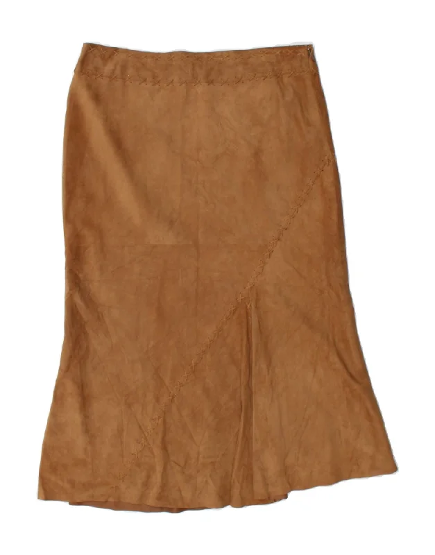SEVENTY Womens Suede Skirt IT 44 Medium W32 Brown Leather relaxed fit skirt