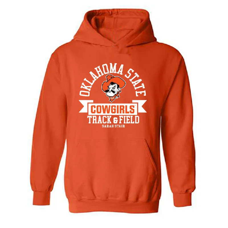 Oklahoma State - NCAA Women's Track & Field : Sarah Stair - Classic Fashion Shersey Hooded Sweatshirt Hoodie with High Neck Warm Protective