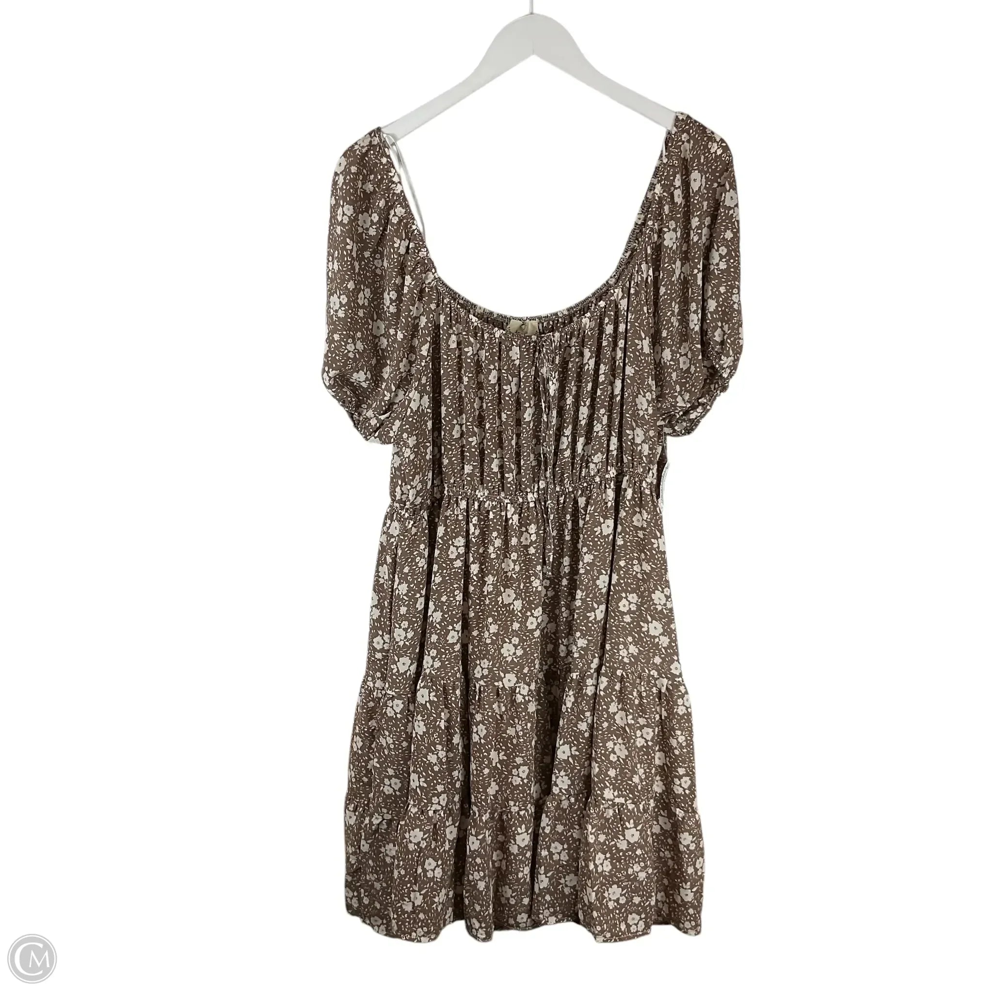 Dress Casual Short By Clothes Mentor In Brown, Size: 2x Tunics Bridal satin