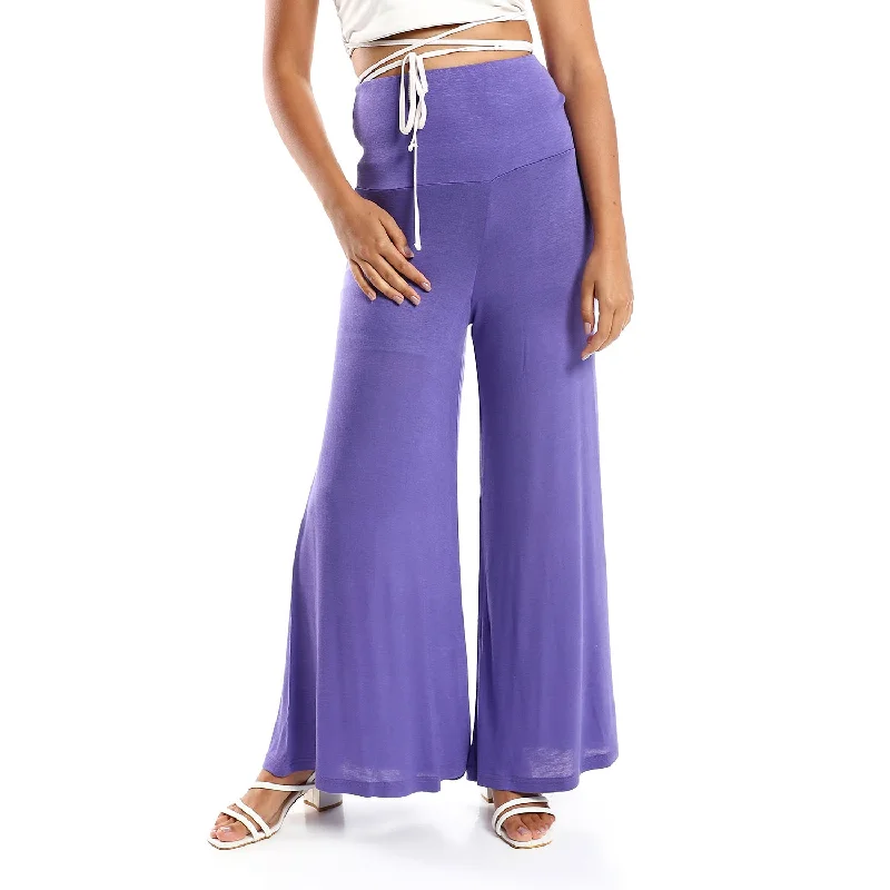 Solid Pattern Flare Fit Pants - Kady Soft Stretch Pants
