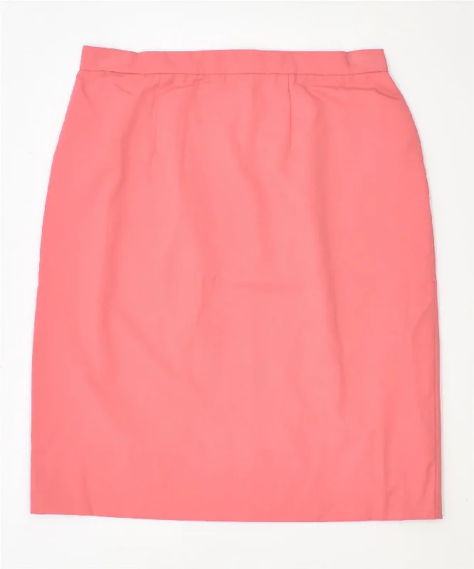 VINTAGE Womens Straight Skirt W26 Small Pink silk skirt lustrous