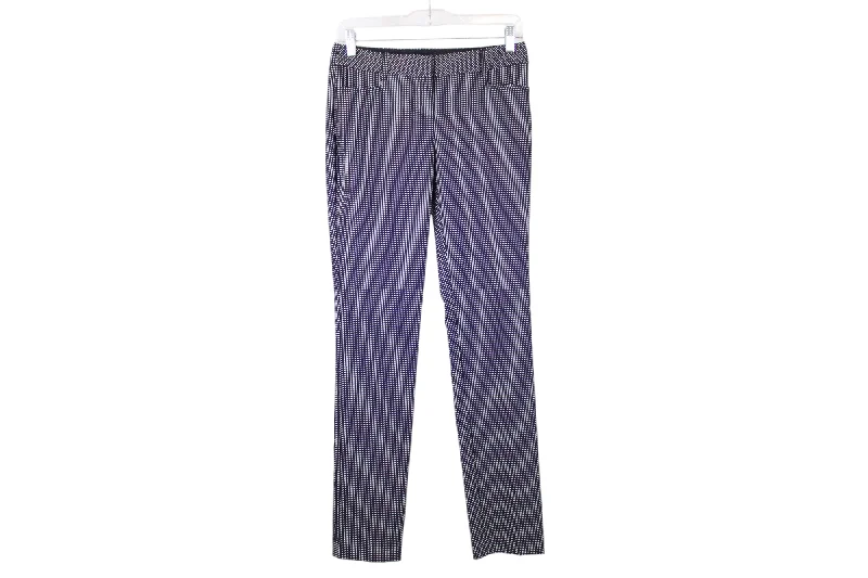 Express Columnist Black White Patterned Pant | 00R Trendy Tapered Pants