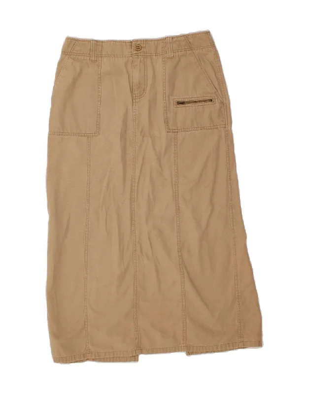 EDDIE BAUER Womens Maxi High Waist Straight Skirt US 10 Large W27 Brown cotton skirt soft