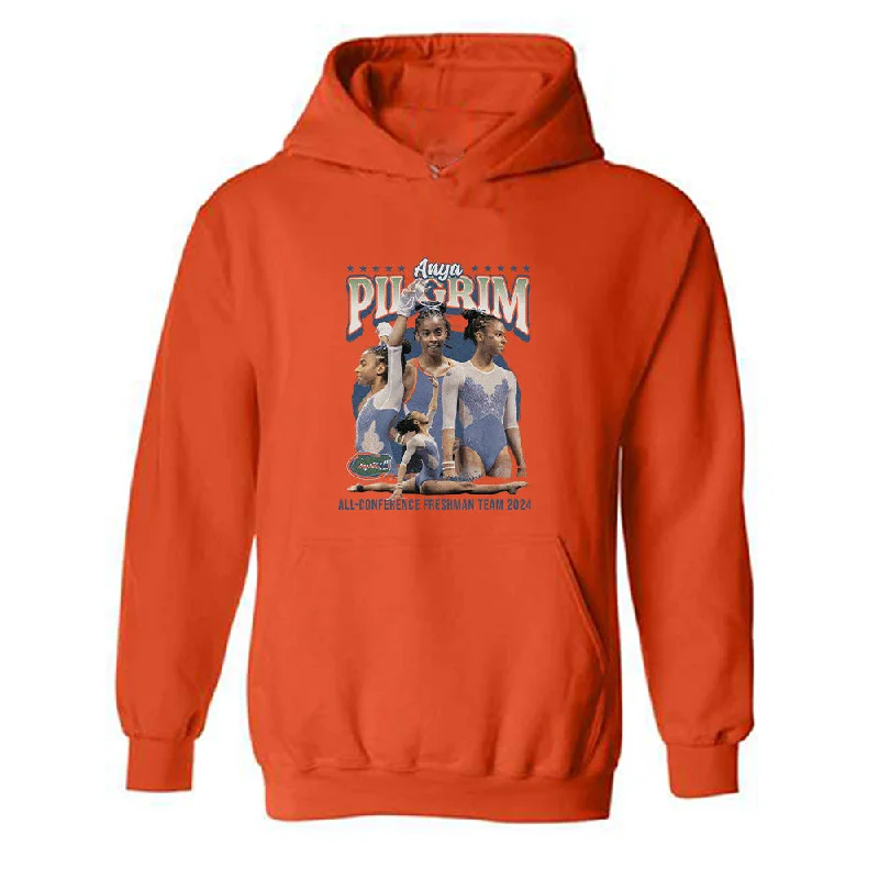 Florida - NCAA Women's Gymnastics : Anya Pilgrim - Hooded Sweatshirt Hoodie with Oversized Fit Loose Comfortable