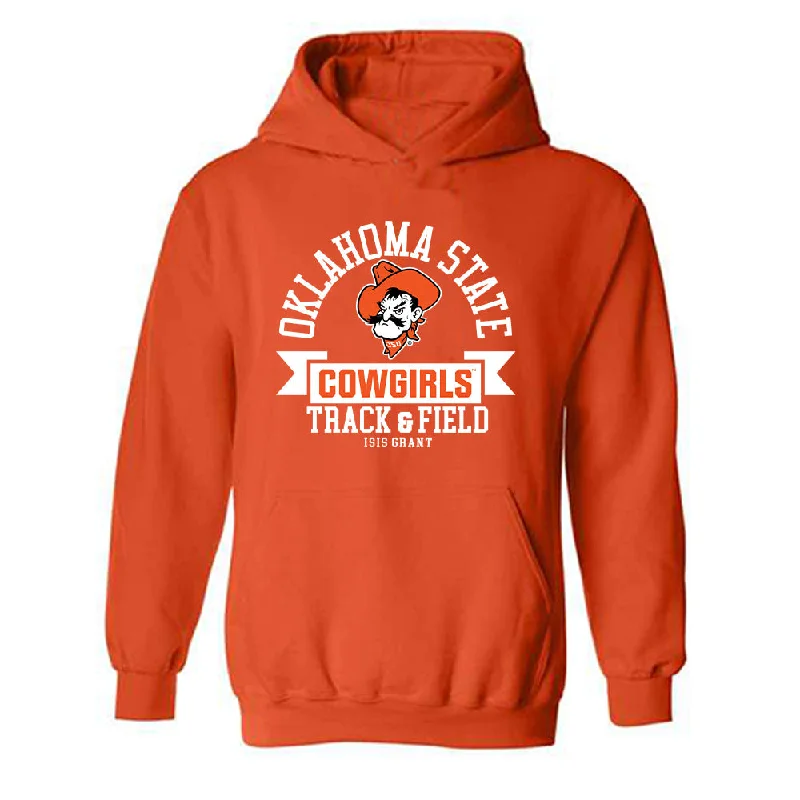 Oklahoma State - NCAA Women's Track & Field : Isis Grant - Classic Fashion Shersey Hooded Sweatshirt Hoodie with Hidden Zipper Minimalist Clean