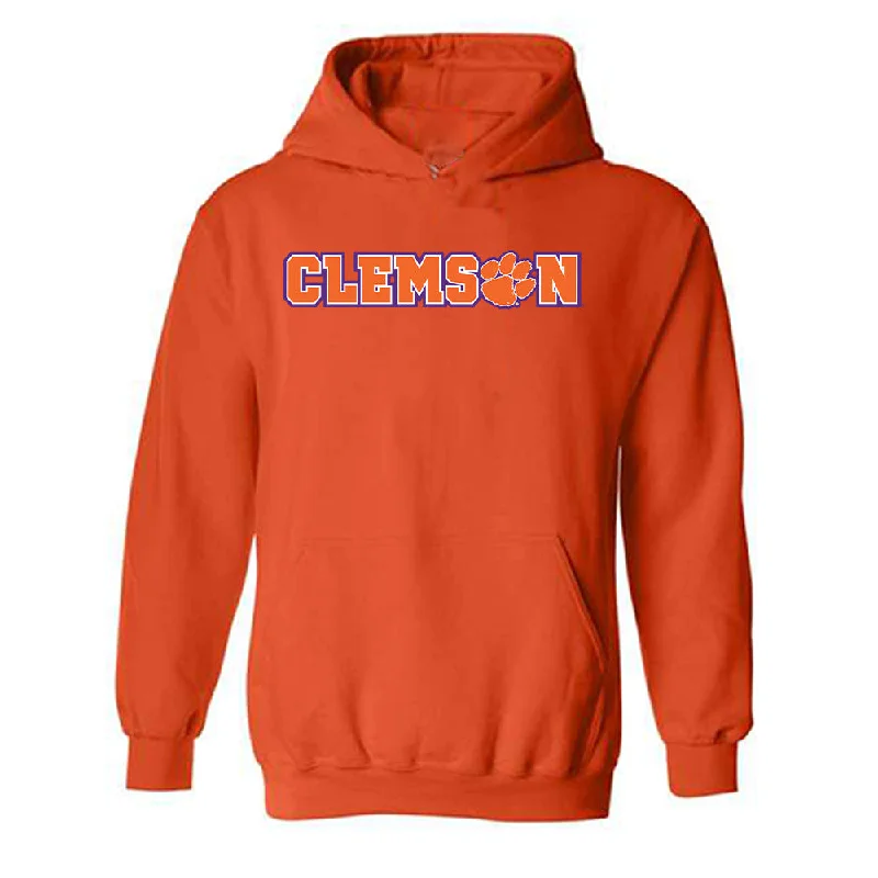 Clemson - NCAA Women's Gymnastics : Gabrielle Clark - Classic Shersey Hooded Sweatshirt Hoodie with Exposed Zipper Edgy Industrial