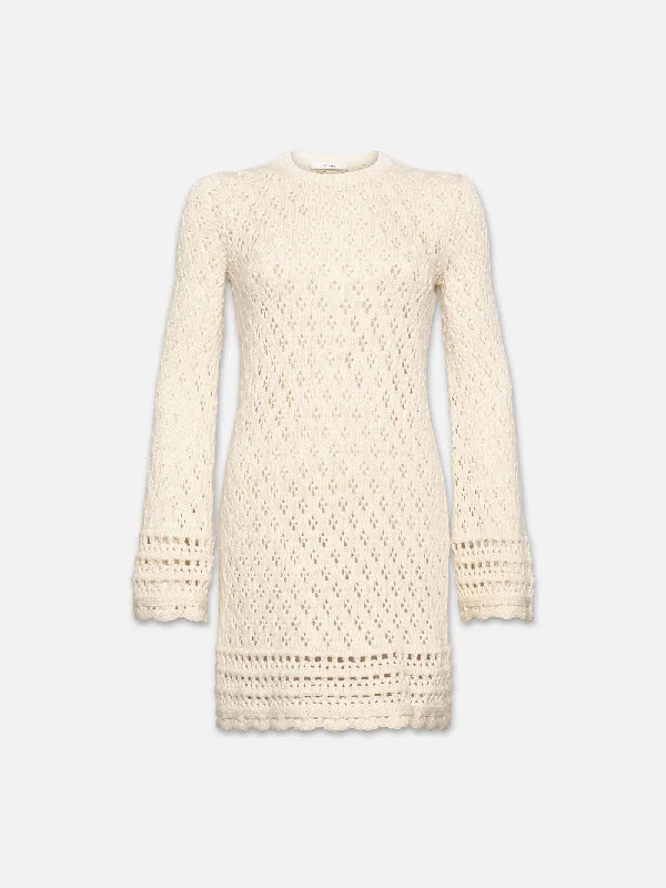 Crochet Shift Dress -- Ecru Tunics Business professional