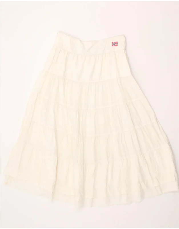NAPAPIJRI Womens A-Line Skirt IT 42 Medium W30  Off White linen skirt relaxed
