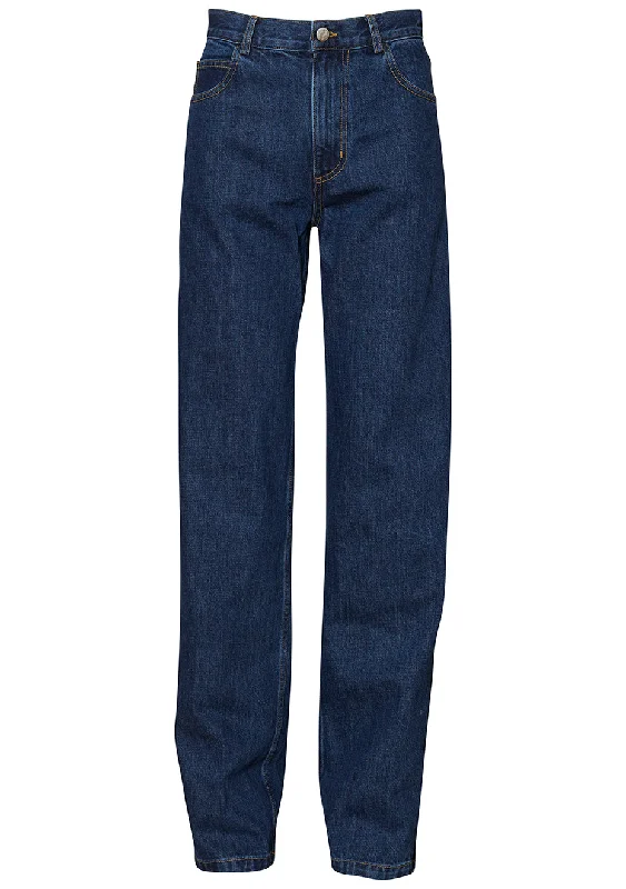 Larm Pant Indigo Denim Cozy Full-Length Pants