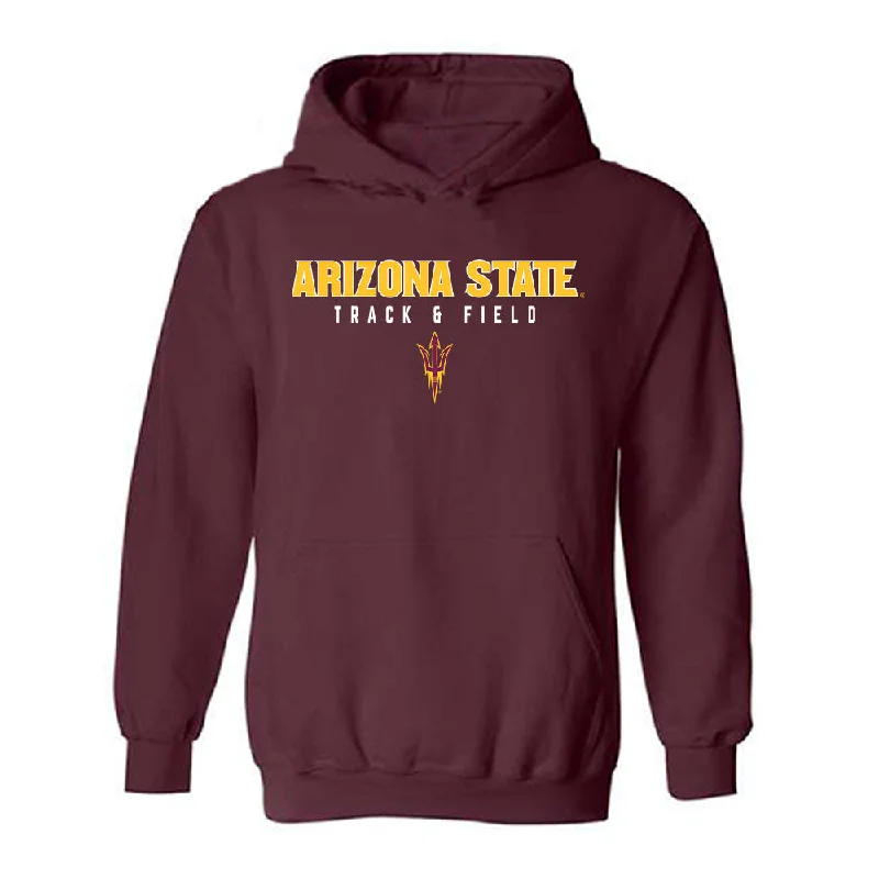 Arizona State - NCAA Women's Track & Field : Kate Miller - Classic Shersey Hooded Sweatshirt Hoodie with Hem Raw Edge Edgy Unfinished