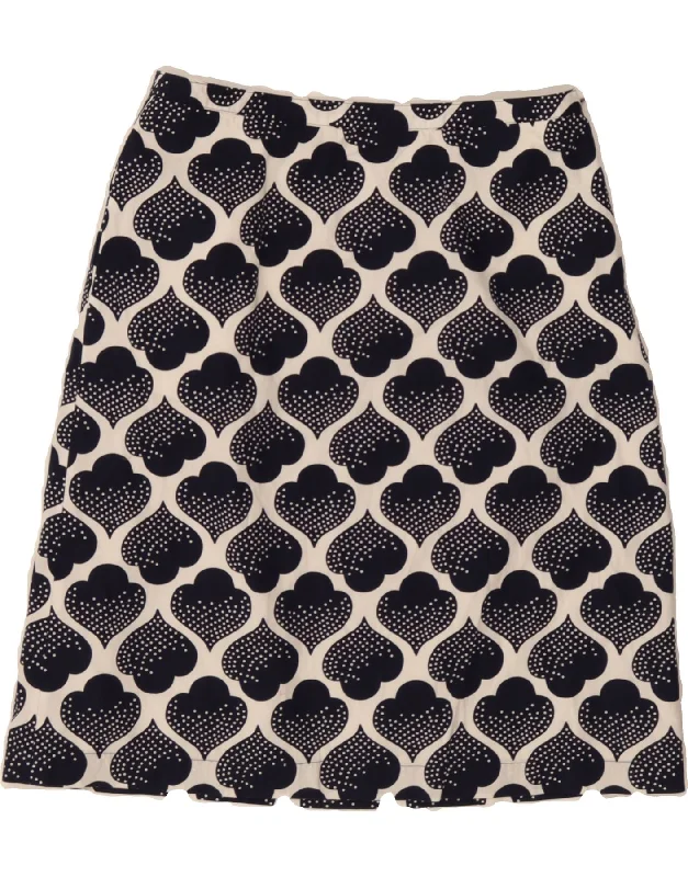 BODEN Womens Abstract Pattern A-Line Skirt UK 10 Small W28  Black Cotton slim fit skirt