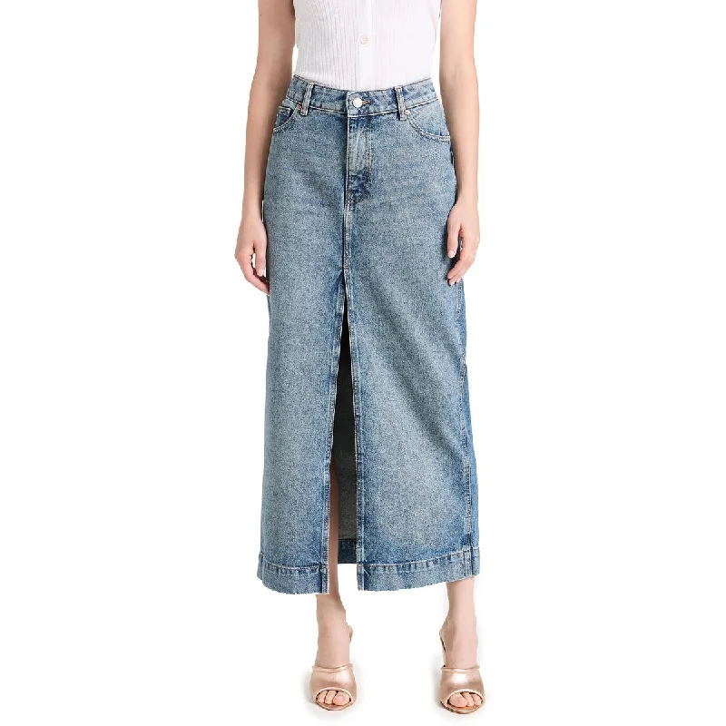 DL1961 Womens Asra Mid-Rise Denim Maxi Skirt lace skirt intricate