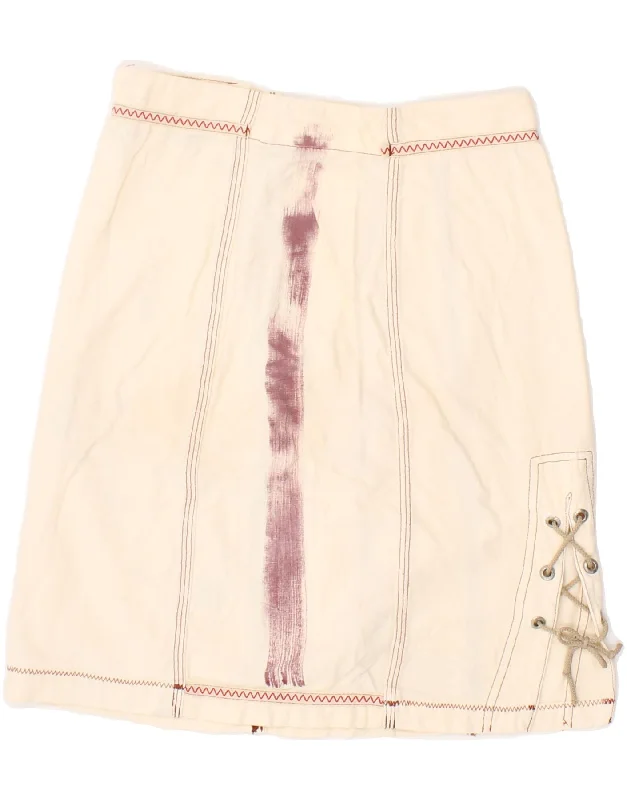 MURPHY & NYE Womens A-Line Skirt W26 Small Off White corduroy skirt cozy