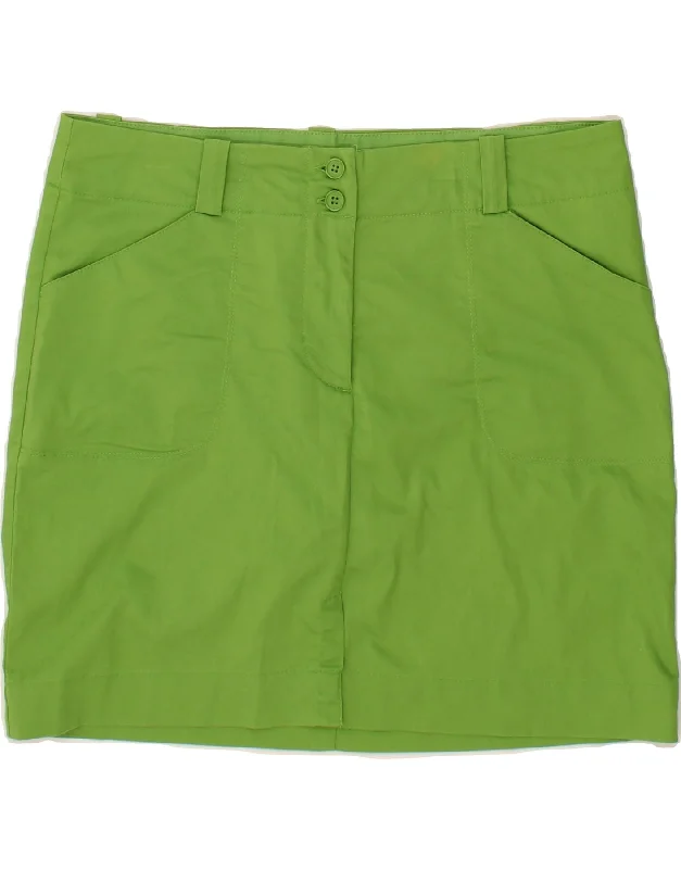 NIKE Womens Mini Skirt UK 14 Large W34 Green Cotton lightweight skirt design