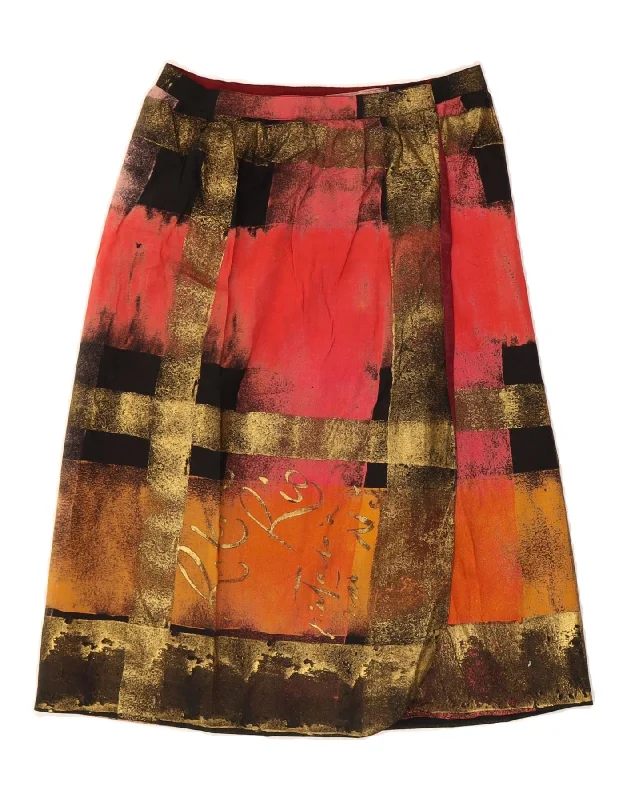 VINTAGE Womens High Waist A-Line Skirt W25 Small Multicoloured Check corduroy skirt cozy