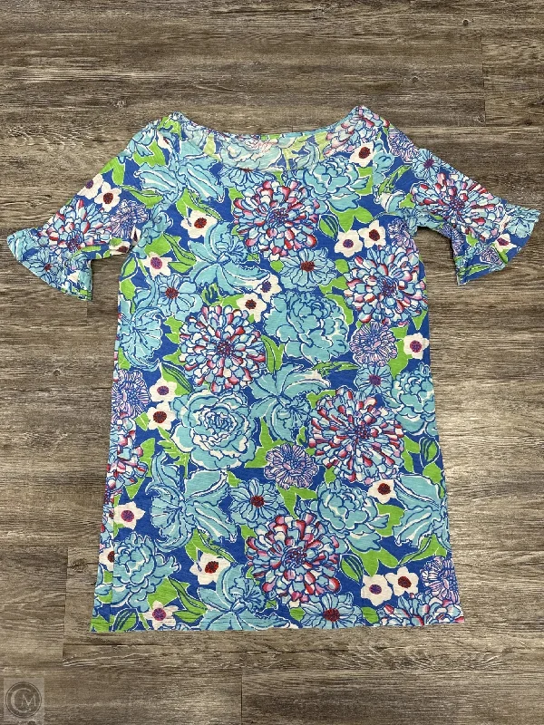 Dress Casual Short By Lilly Pulitzer In Blue & Green, Size: Xl Shift Classic Vintage