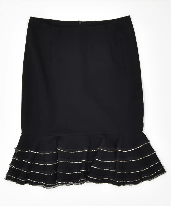 VINTAGE Womens Trumpet Skirt W28 Medium Black denim skirt classic