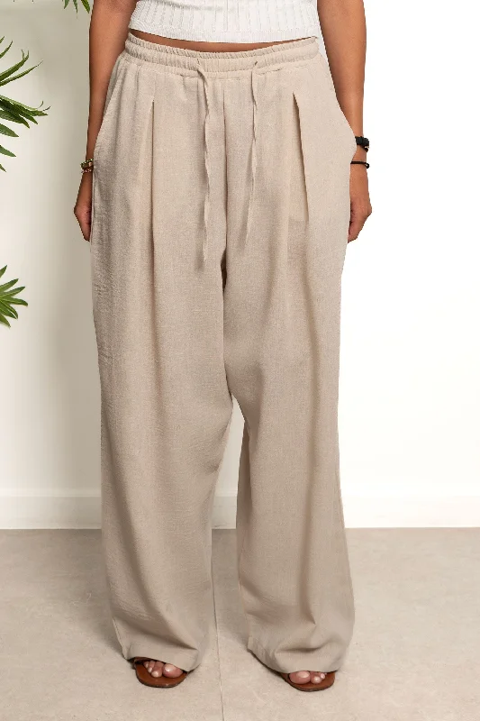 Pleated Linen Pants - Catwalk Trendy High-Waist Trousers