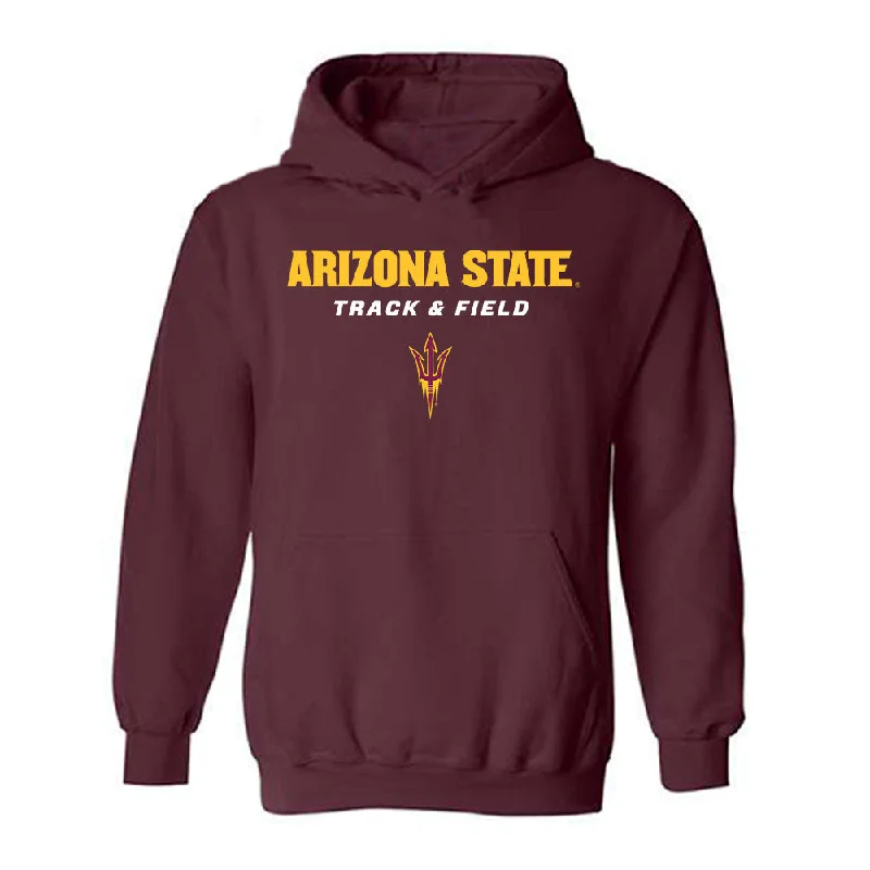Arizona State - NCAA Women's Track & Field : Kylie Miller - Classic Shersey Hooded Sweatshirt Hoodie with Hem Applique Textured Unique