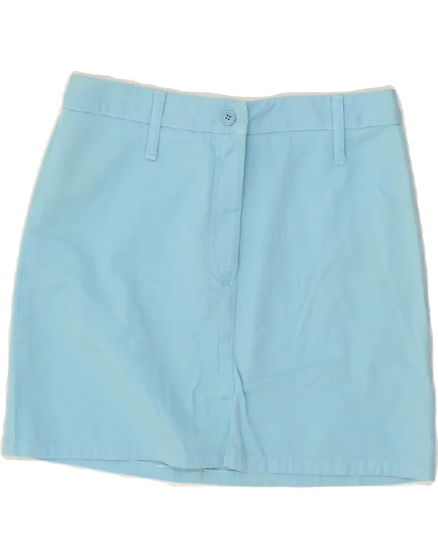 BENETTON Womens Mini Skirt W28 Medium Blue Cotton low waist skirt