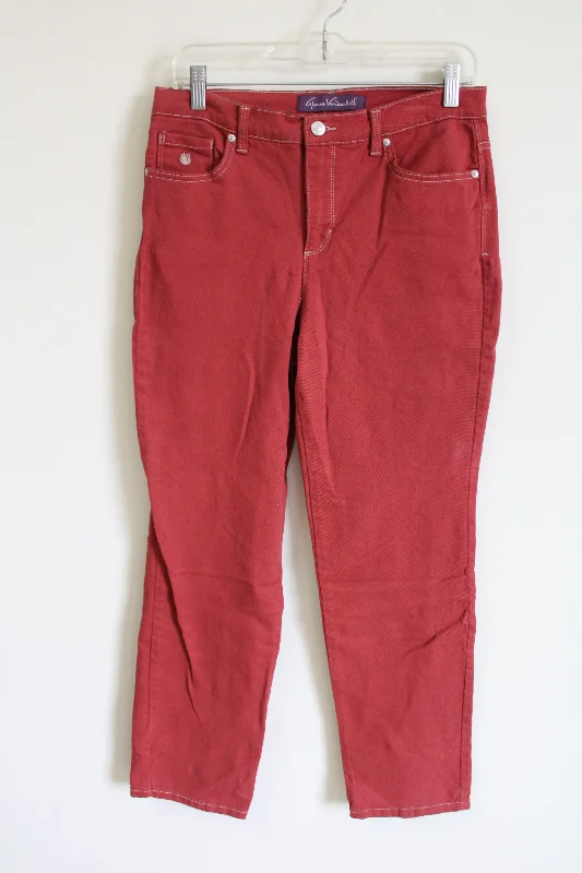 Gloria Vanderbilt Amanda Muted Red Pant | 6 Short Cozy Fitted Pants