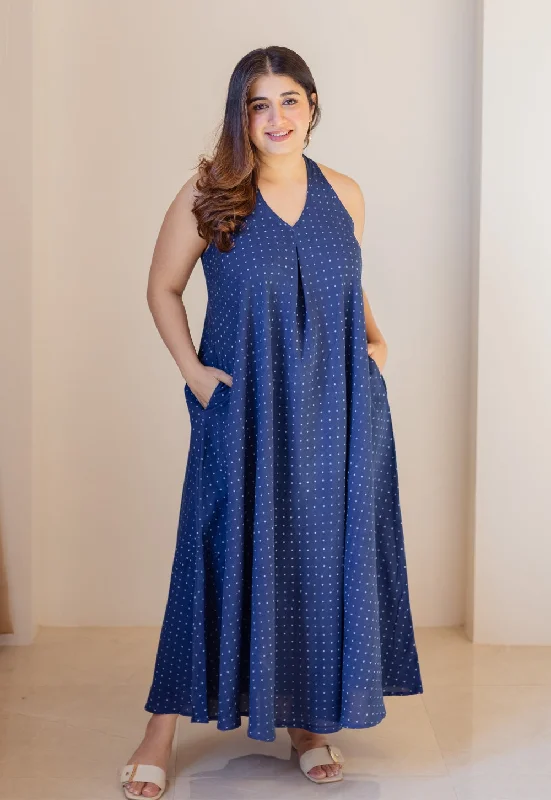 Naimat Indigo Dabu Cotton A Line Dress Tunics Custom made