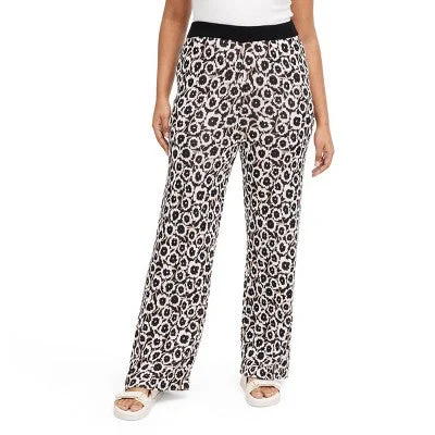 Diane von Furstenberg Women's High Rise Flare Full Pants Lightweight Comfortable Cargo Pants