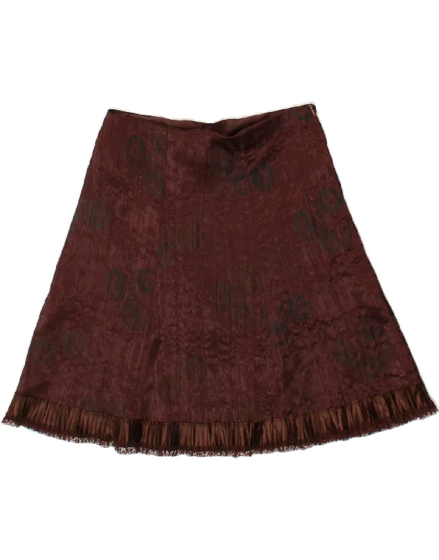 VINTAGE Womens A-Line Skirt W28 Medium Brown Floral lace skirt romantic