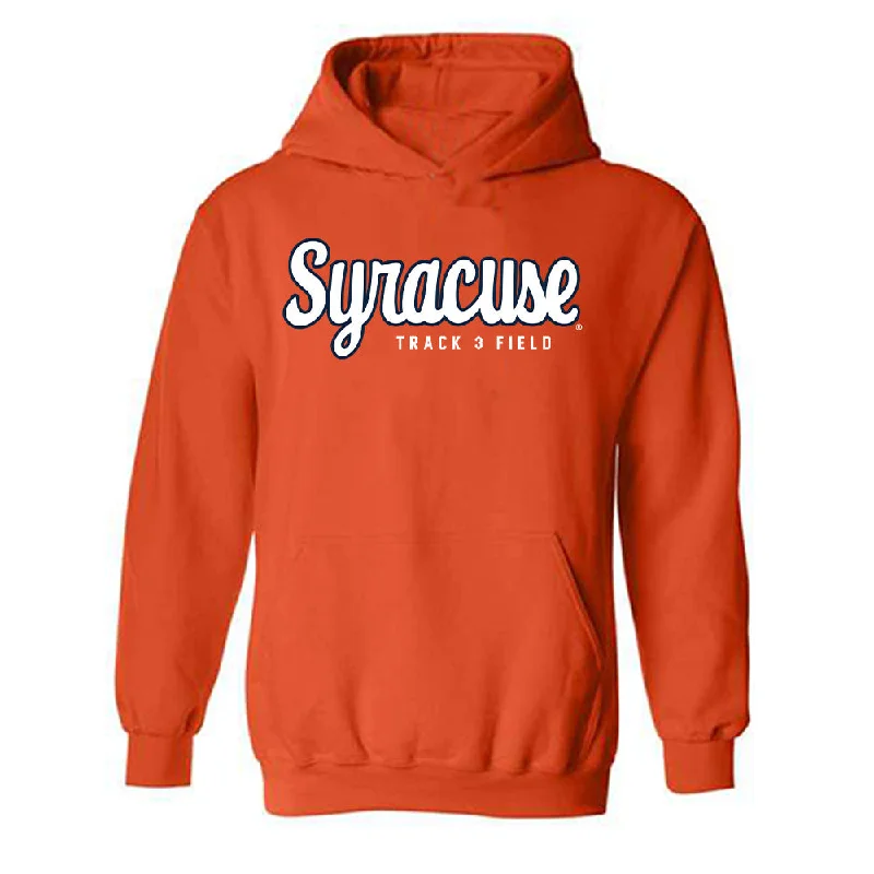 Syracuse - NCAA Women's Track & Field : Maya Dubrovsky - Classic Shersey Hooded Sweatshirt Hoodie with Exposed Zipper Edgy Industrial