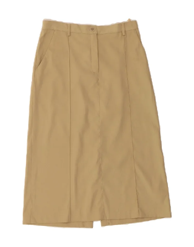 TRUSSARDI Womens Straight Skirt IT 40 Small W28 Beige Polyester leather skirt durable