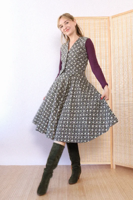 Quilted Calico Skirt/Vest Ensemble XS ribbed skirt waist