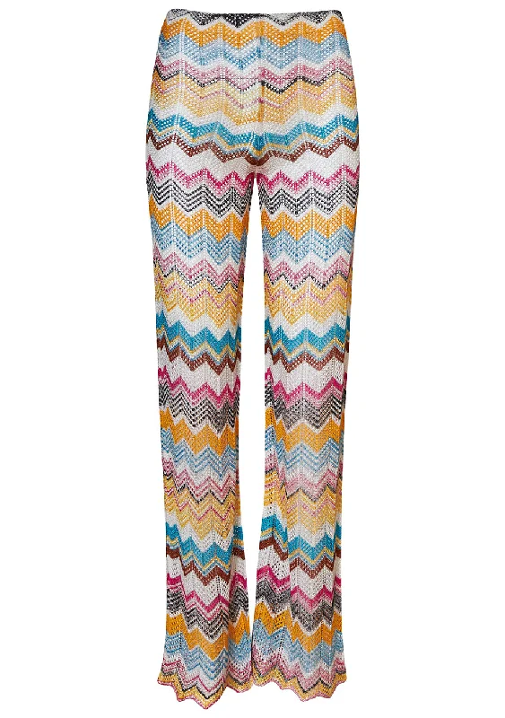 Multicolor chevron knit pant Soft Cotton Pants