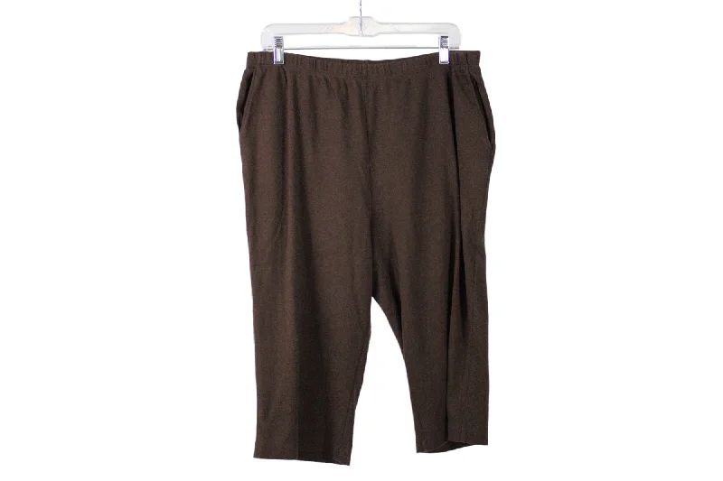 Lands' End Capri Brown Pants | L Modern Stretch Trousers