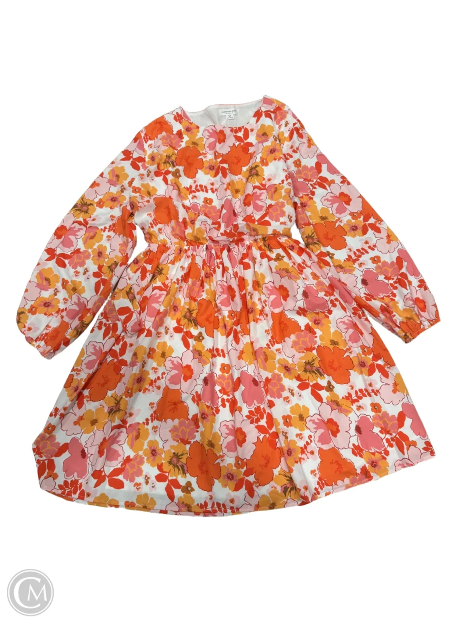 Dress Casual Short By Chicsoul In Orange & White, Size: 2x Tunics Office stylish