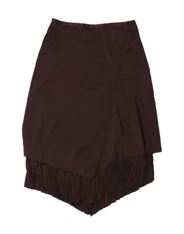 GERRY WEBER Womens A-Line Skirt UK 14 Medium W30 Purple Polyester silk skirt luxurious