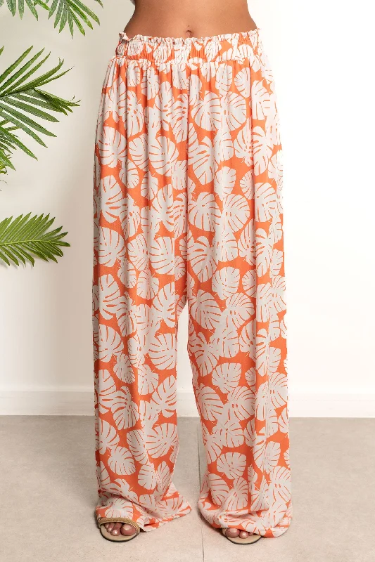 Viscose Leaves Pants - Zola Casual Lounge Pants