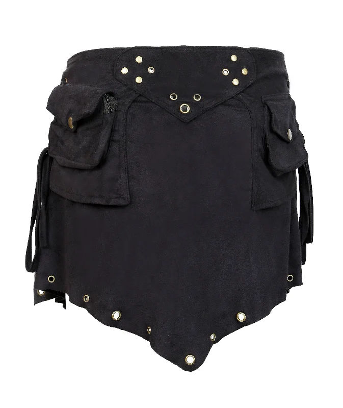 Cotton Pixie Wrap Around  Suede Mini Skirt lightweight skirt design