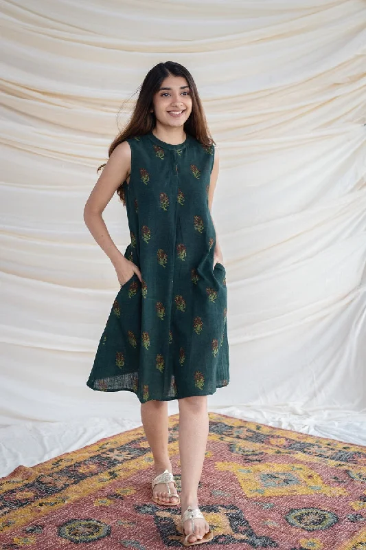 Priya Slub Cotton Dress Tunics Cozy comfortable