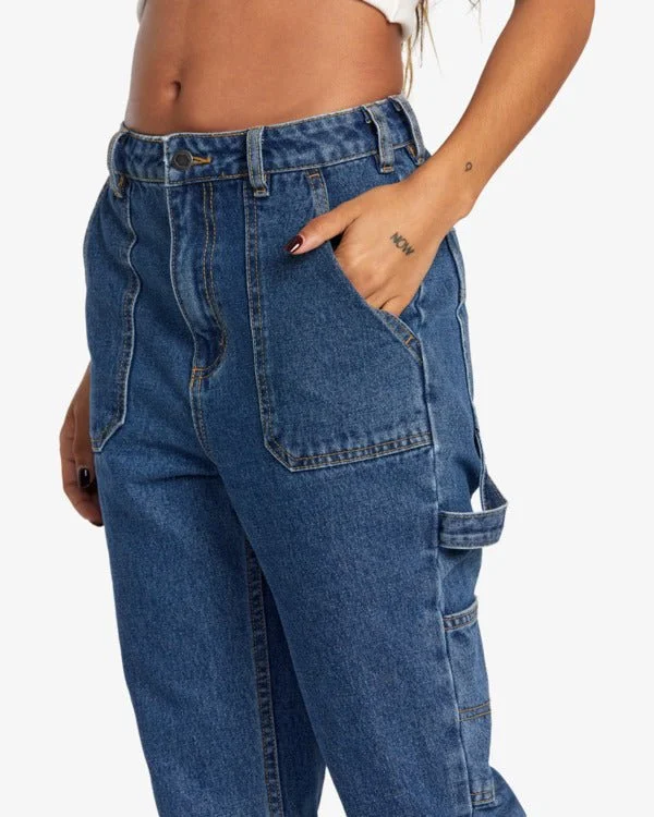 RVCA "Recession" Denim Pants Comfortable Jogger Trousers