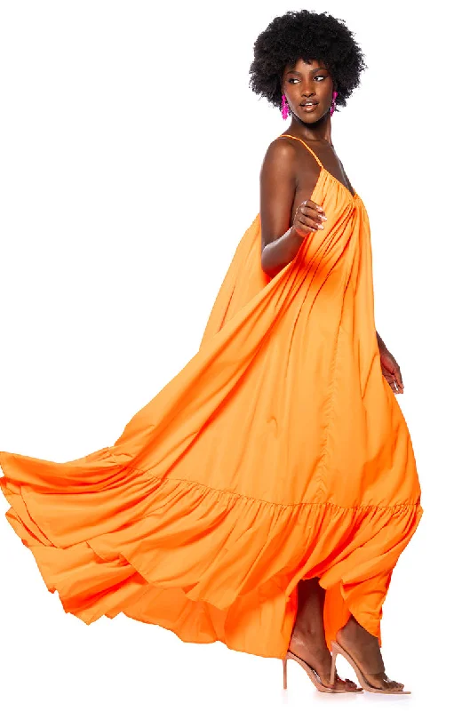 CAPRI MAXI SUN DRESS IN ORANGE Tunics Fashionable trendy