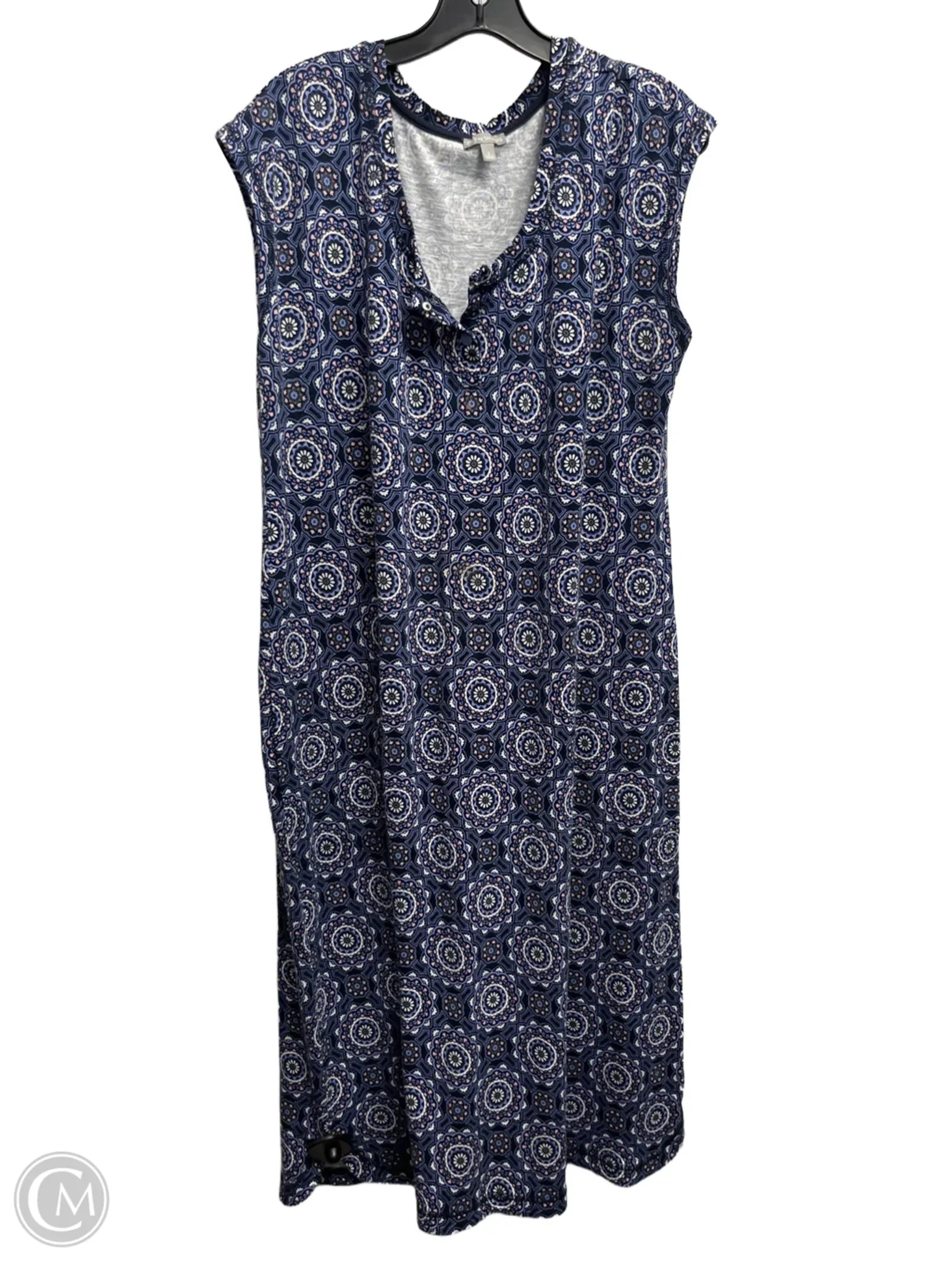 Dress Casual Short By Talbots In Blue & Pink, Size: 1x Tunics Handmade artisanal