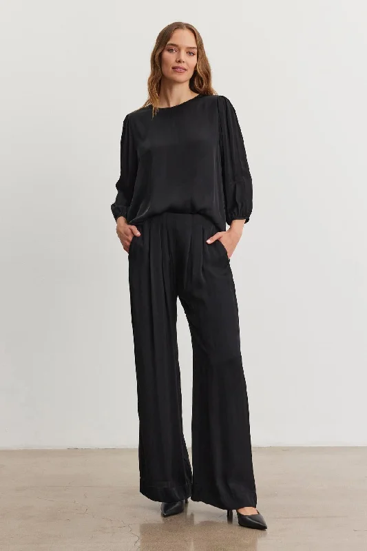 RHETTA SATIN PANT Classic Straight-Leg Pants