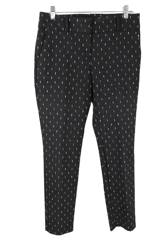 Ann Taylor Charcoal Gray Embroidered Julie Skinny Pant | 2 Classic Cropped Pants