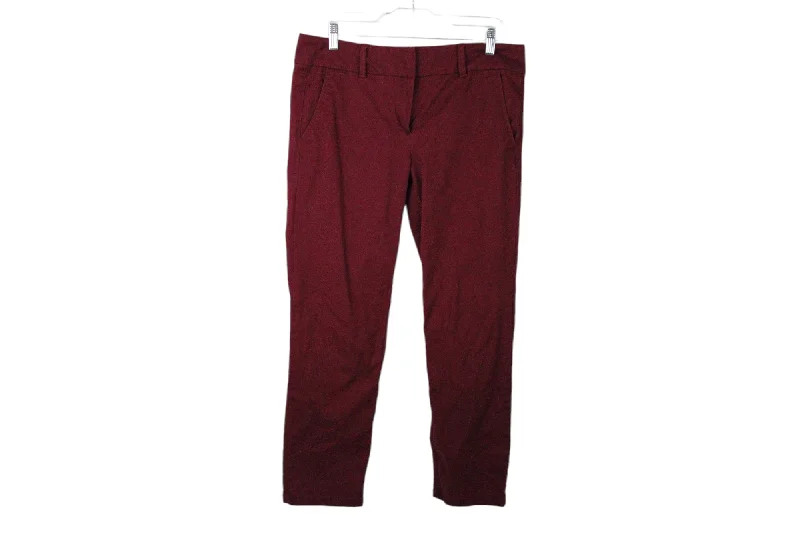 LOFT Modern Roll Cuff Chino Red Pants | 8 Comfy High-Waist Jeans
