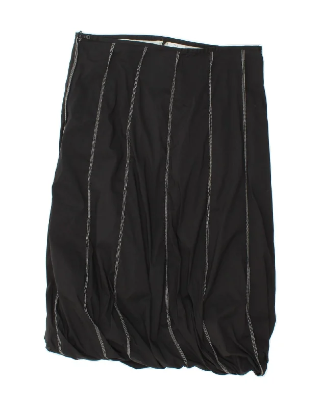 VINTAGE Womens Bubble Skirt EU 42 Large W34 Black Striped Cotton lace skirt intricate